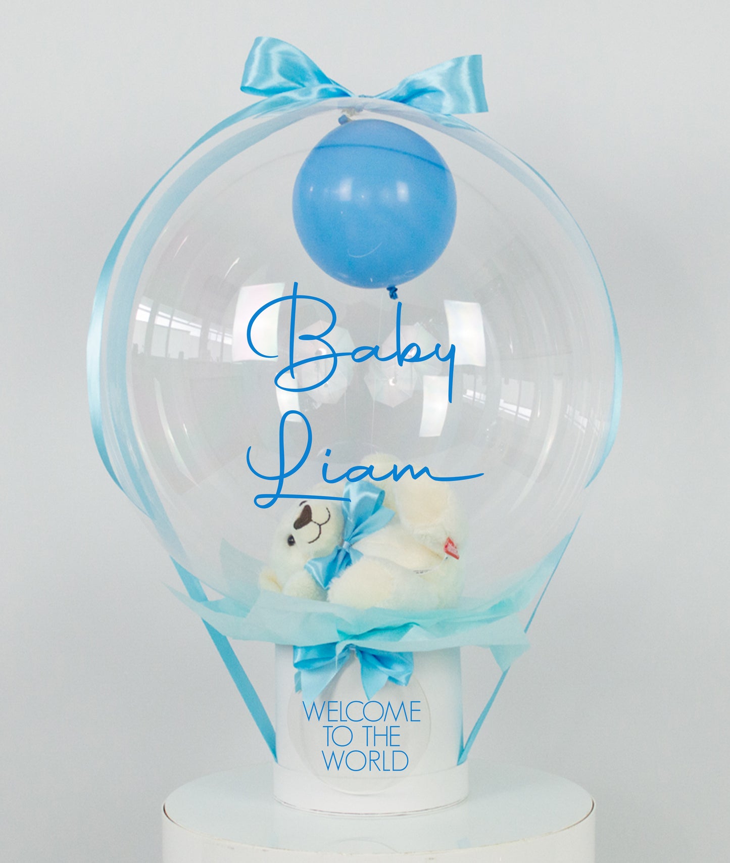 Hellblau Baby Bär Infinity Ballon