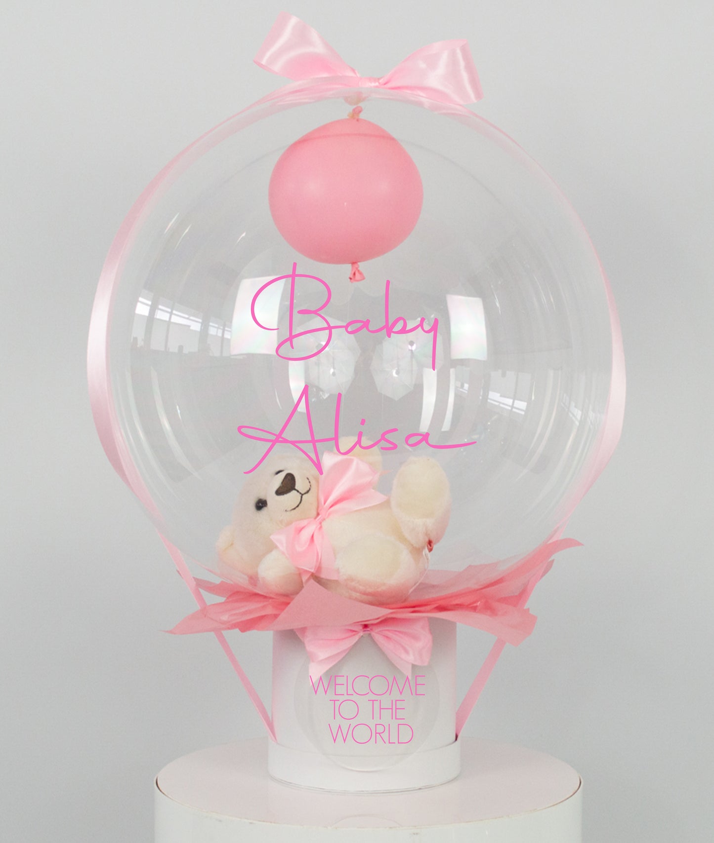 Rosa Baby Bär Infinity Ballon