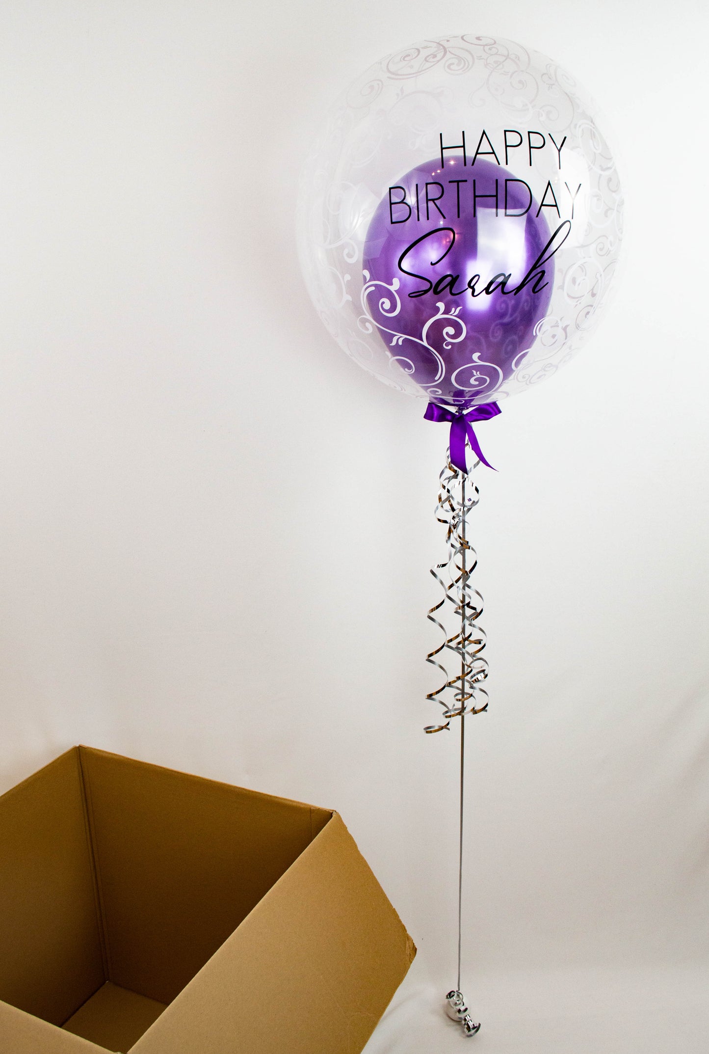 Chrome Lila Ornament Heliumballon
