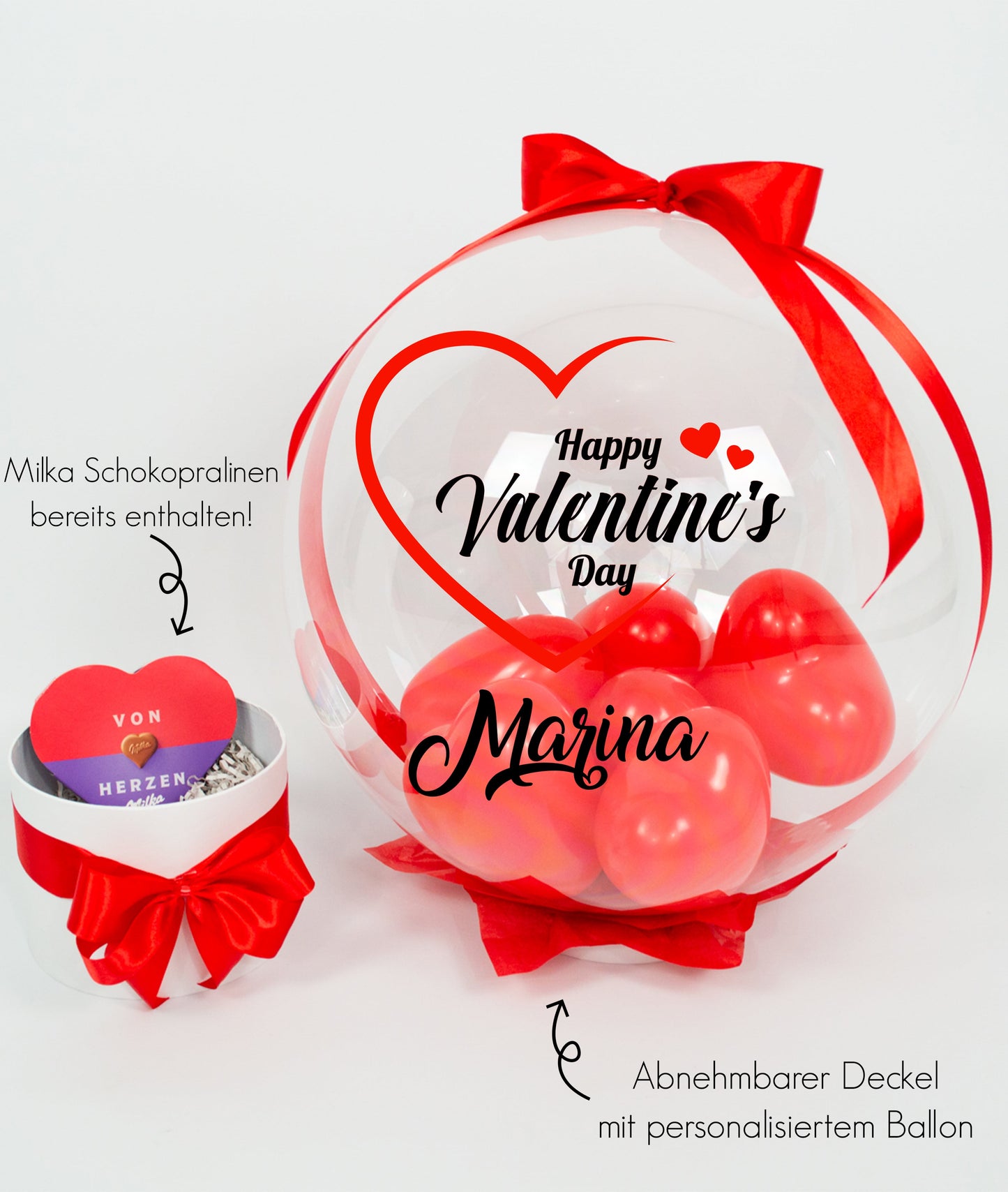 Happy Valentine's Day Big Red Geschenkbox Infinity Ballon