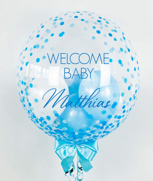 Welcome Baby Blau Heliumballon