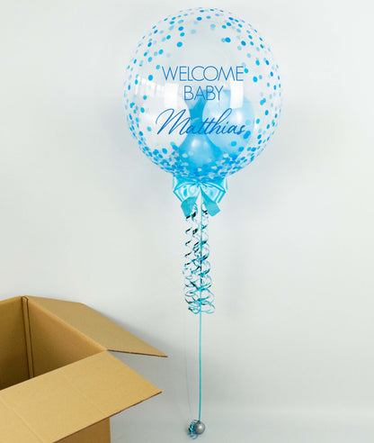 Welcome Baby Blau Heliumballon